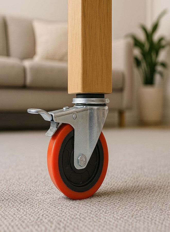 PICKIT Heavy Duty Swivel Caster Wheel | Polyurethane | 360-Degree Movement (With Look 3 Inch, Pack of 2) - Image 3